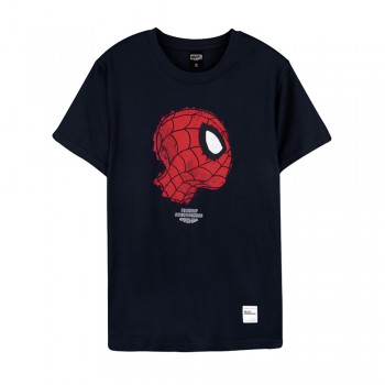 Spider-Man Series Side Face Tee (Navy Blue, Size XL)