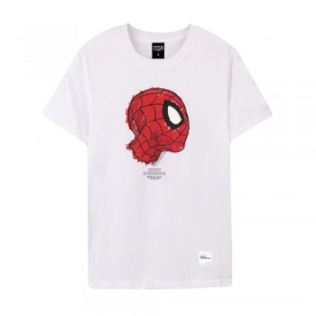 Spider-Man Series Side Face Tee (White, Size L)